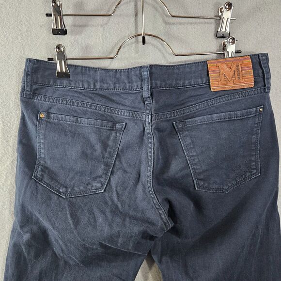 Missoni 31x32 Men's Jeans Rainbow Patch Navy Slim Leg Low Rise Made in Italy - Picture 12 of 13